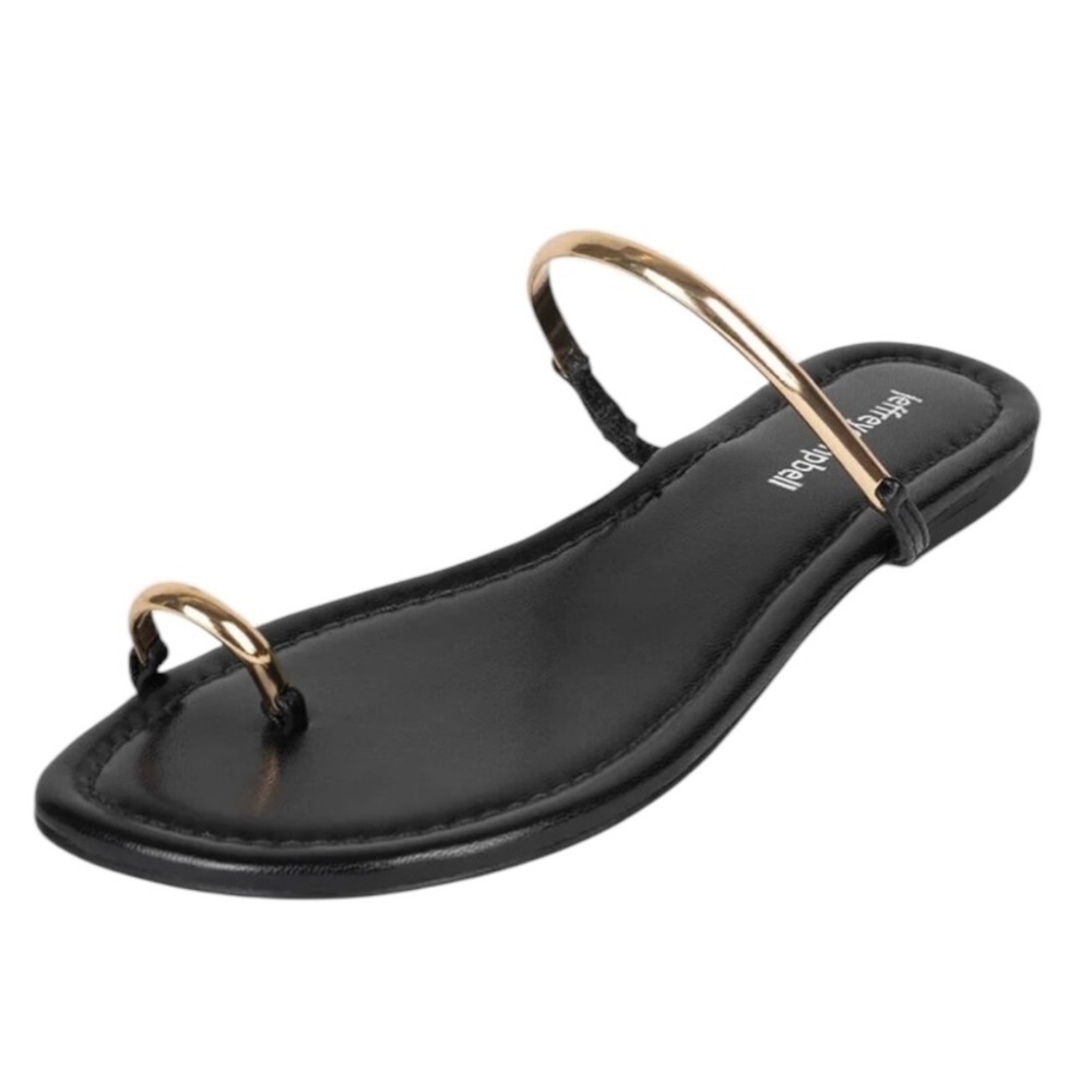 Jeffrey Campbell Discreet Black And Gold Sandals